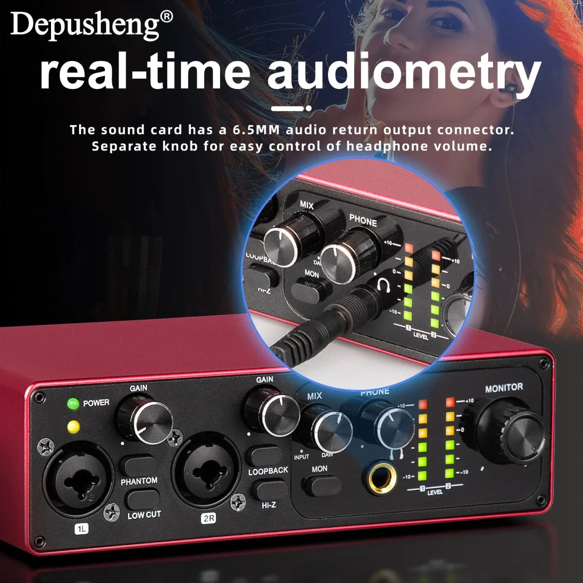2 - Channel USB Audio Interface with 48V Phantom Power for Live Streaming, Studio Recording & Podcasts - DB AV Supplies