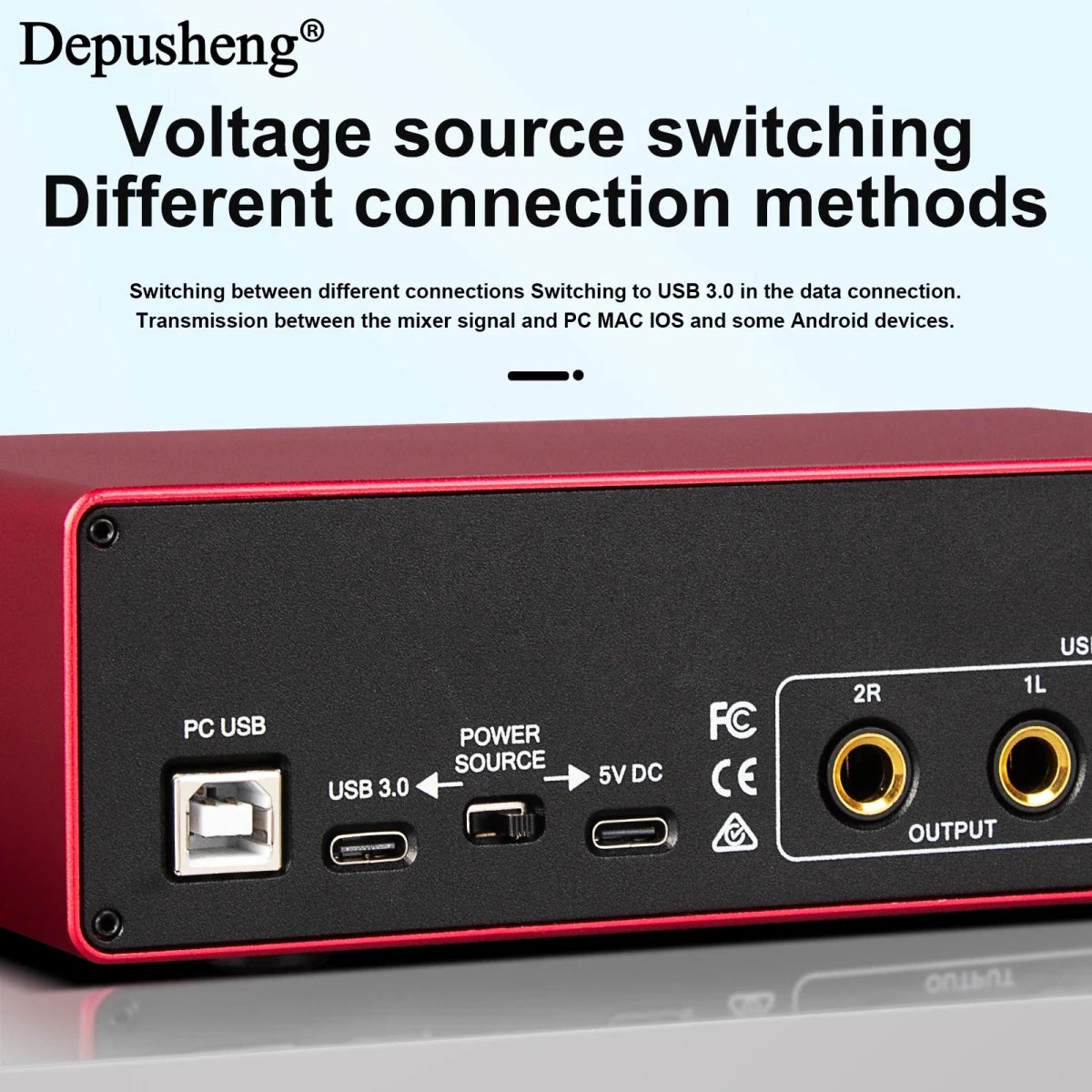 2 - Channel USB Audio Interface with 48V Phantom Power for Live Streaming, Studio Recording & Podcasts - DB AV Supplies