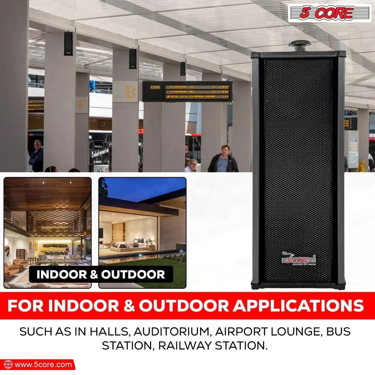 5Core 100W Indoor/Outdoor Stereo Speakers - DB AV Supplies