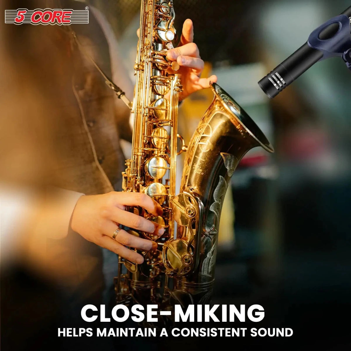 5Core Dynamic Instrument Microphone Professional XLR Cardioid Pencil Stick Condenser Mic - DB AV Supplies
