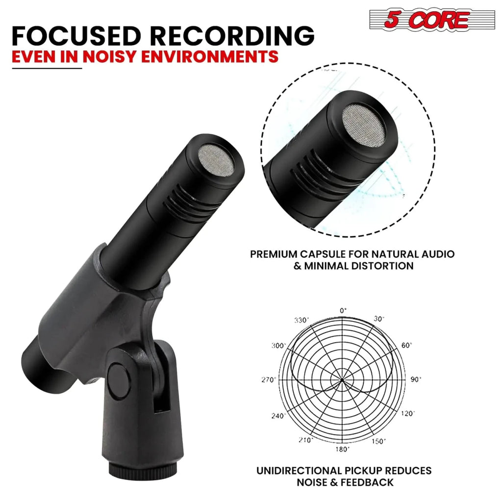 5Core Dynamic Instrument Microphone Professional XLR Cardioid Pencil Stick Condenser Mic - DB AV Supplies