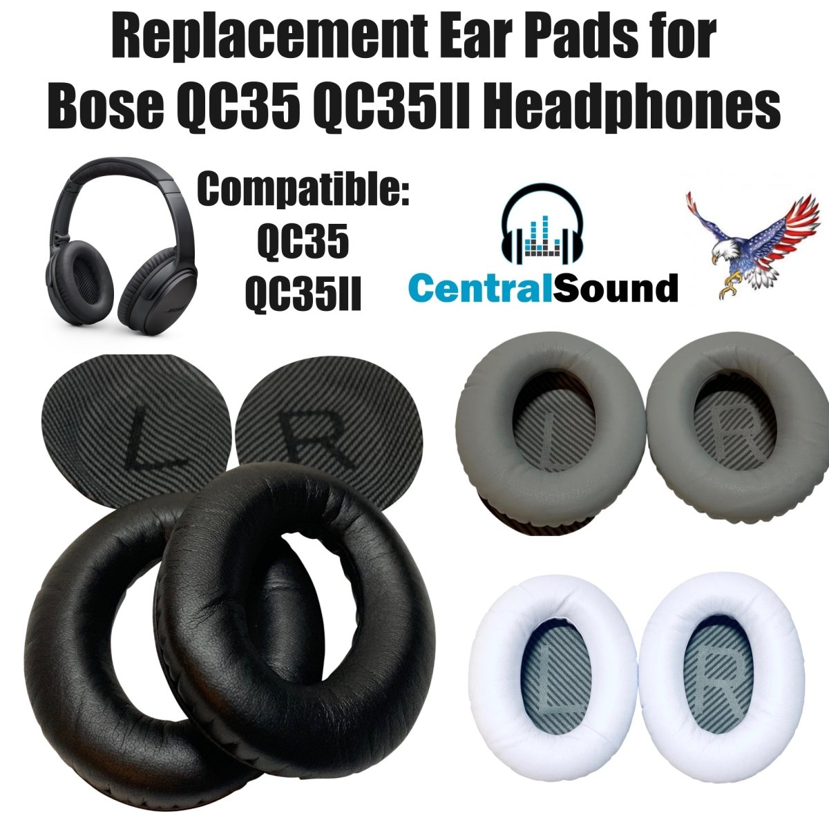 Bose QuietComfort 35 / QC35 II Replacement Ear Pads – 4 - Piece Full Cushion Restore - DB AV Supplies