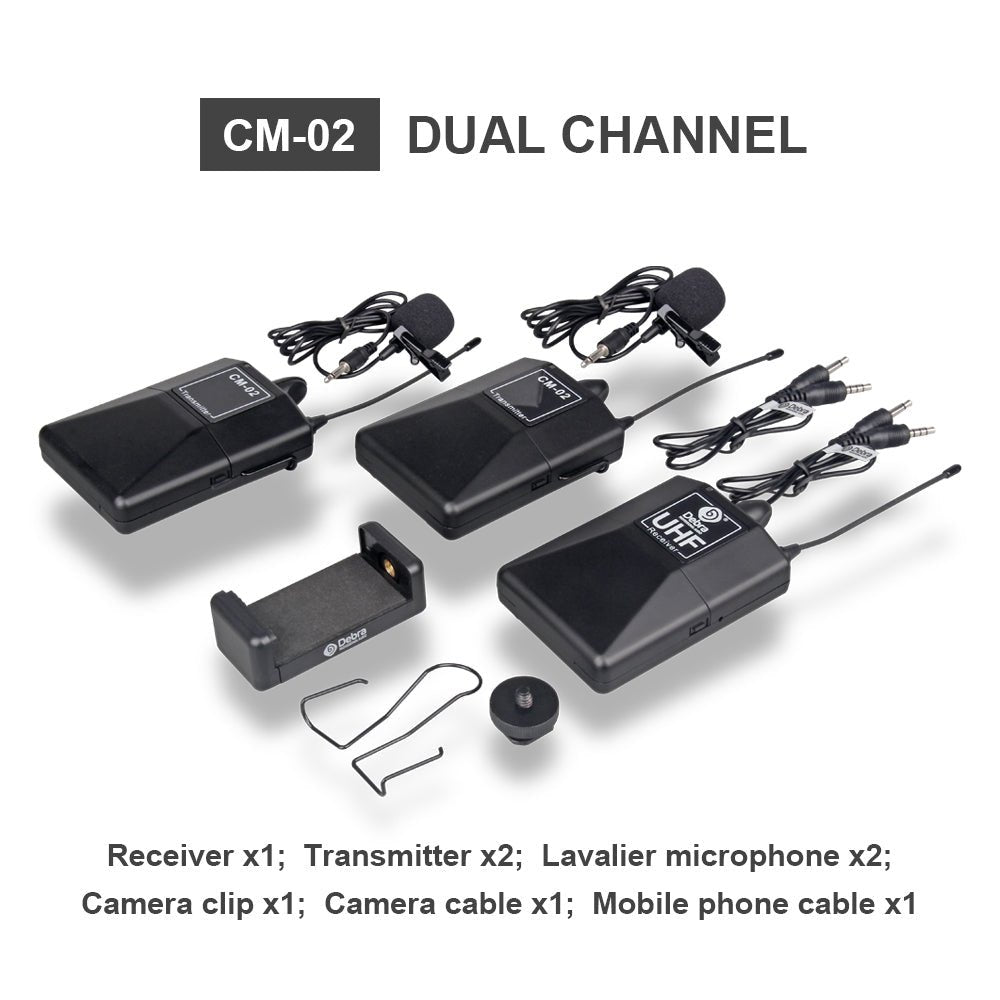 Wireless Microphone With Monitor Lavalier Camera Radio Microphone SLR Interview Recording - DB AV Supplies