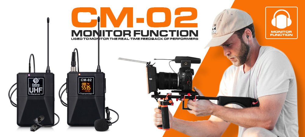 Wireless Microphone With Monitor Lavalier Camera Radio Microphone SLR Interview Recording - DB AV Supplies