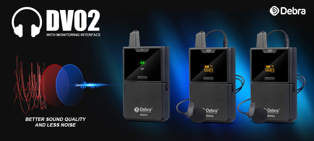 Wireless Microphone With Monitor Lavalier Camera Radio Microphone SLR Interview Recording - DB AV Supplies